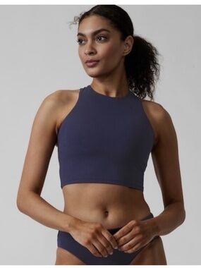 Conscious Crop Swim Tank (A-C cup), Navy, S